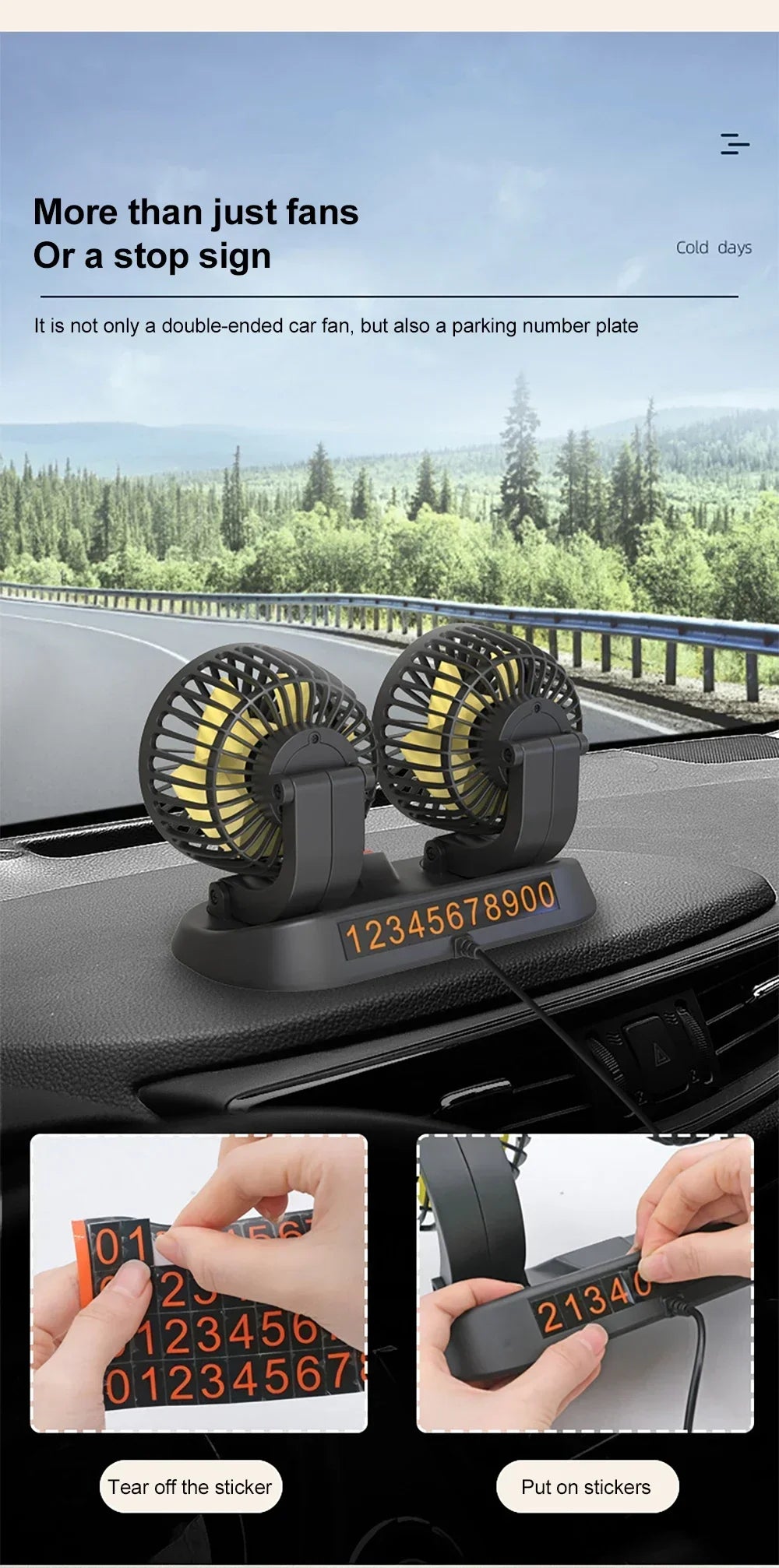 Car 5V 12V 24V Fan Cooling Car Fan Dual Head Usb Car Fan 2 Speeds Adjustable Auto Cooler Air Fan Car Accessories Wind Regulation