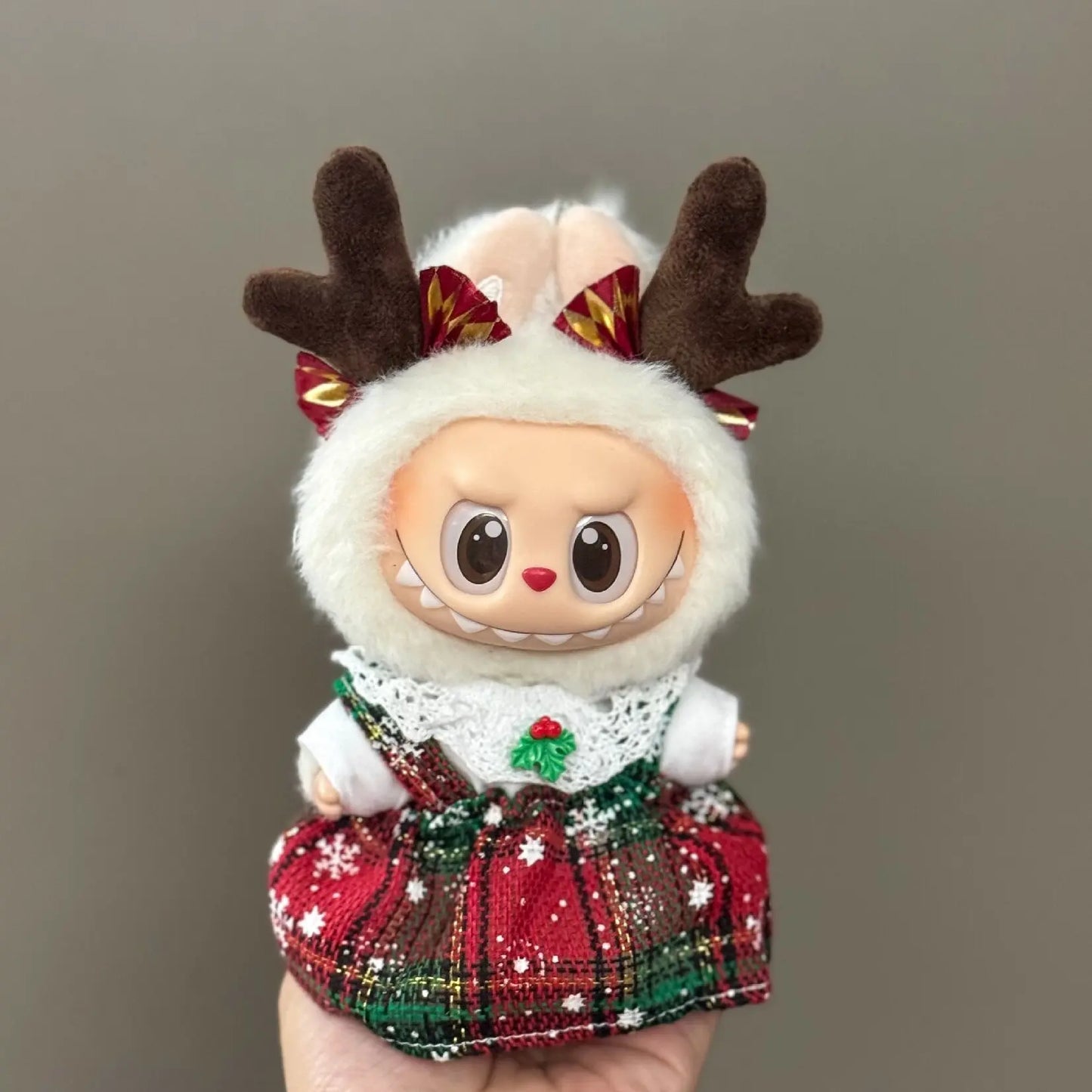 For Labubu Clothing: Festive Red Christmas Attire for V1/V2/V3 Dolls - Labubu Ropa Deer Costume Christmas Gift