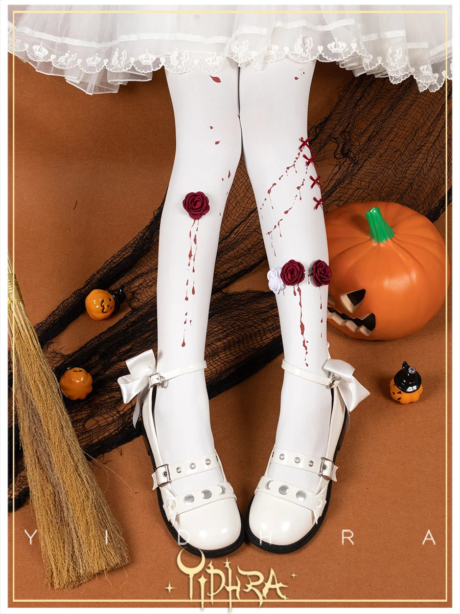 Japanese Gothic Lolita Halloween Party Pantyhose Thigh High Socks Long Compression Socks Ladies Sexy Cotton Stocking Socks