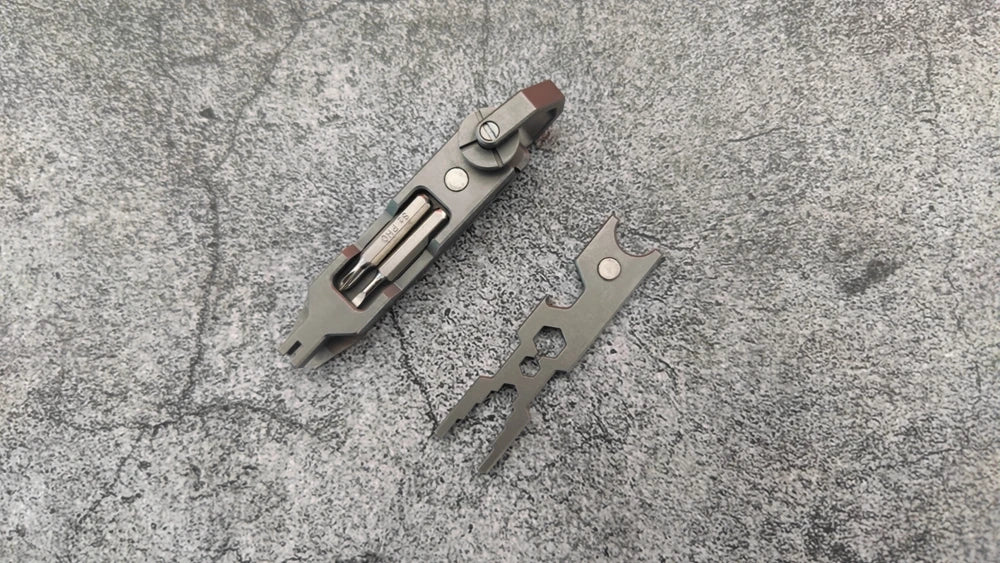 EDC TItanium Alloy with Titanium Key Ring Pry Bar Screwdriver Bottle Opener Handle Multi-tool profession Portable Outdoor Tools