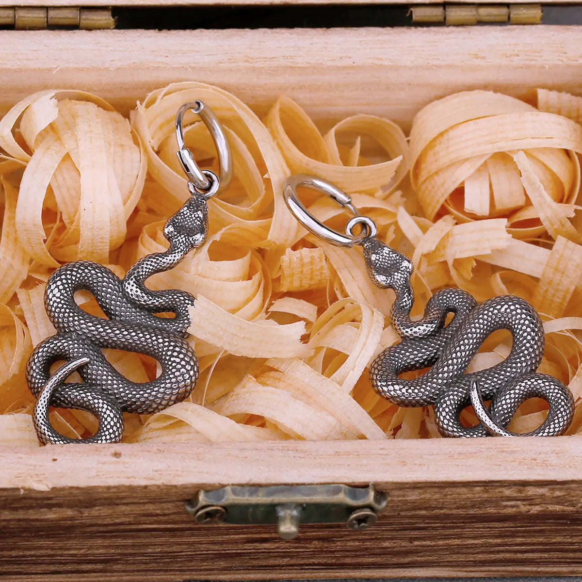 Vintage Viking Animal Coiled Snake Drop Earrings Fashion Men's and Women's Biker Accessory Earrings Hip Hop Punk Party Gifts