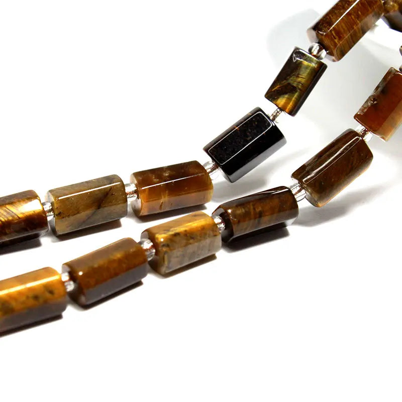 Natural Tourmaline Apatite Emerald Agates Amethysts Jades Cylinder Stone Spacer Beads for Jewelry Making DIY Bracelet 7.5inch