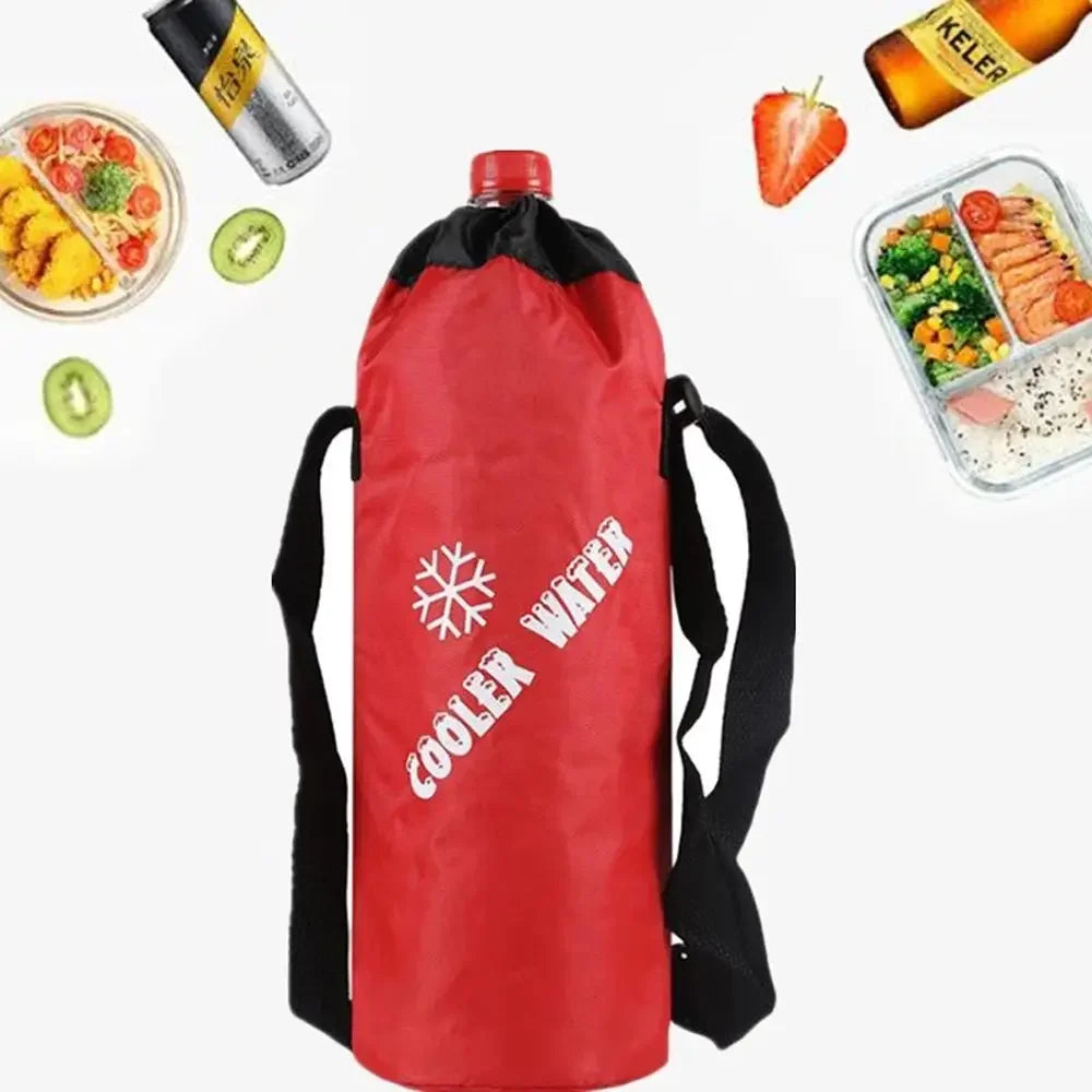 1PC Drawstring Water Bottle Pouch High Capacity Insulated Cooler Bag Outdoor Traveling Camping Hiking Water Bags