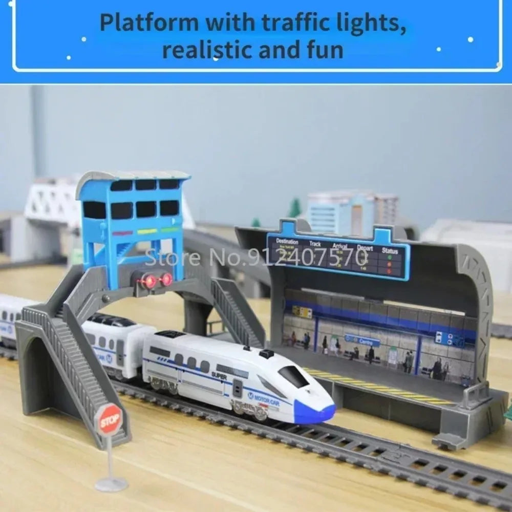 Electric Train toy High Speed Train Model Railway Track Rail Toy Car Assemble DIY Set Children Christmas Gift Toy for Boy