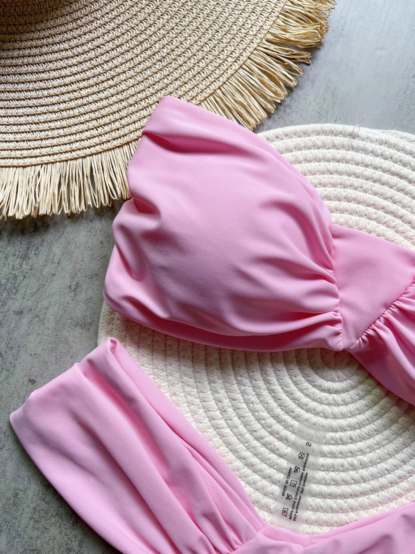 Sexy Bandeau High Cut Bikini Women Swimwear Female Swimsuit Two-pieces Bikini set Pleated Padded Bather Bathing Suit Swim