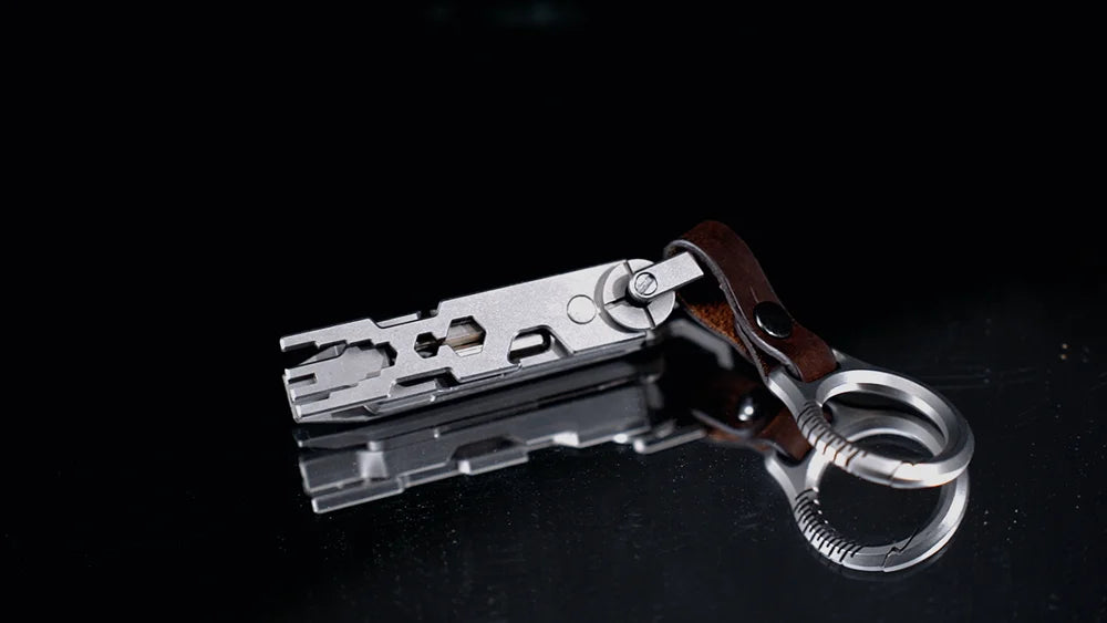 EDC TItanium Alloy with Titanium Key Ring Pry Bar Screwdriver Bottle Opener Handle Multi-tool profession Portable Outdoor Tools