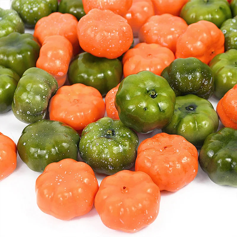 25/50pcs Mini Artificial Pumpkin Simulation Vegetable Halloween Decoration Home Halloween Party DIY Fake Pumpkin Decor Props 7z