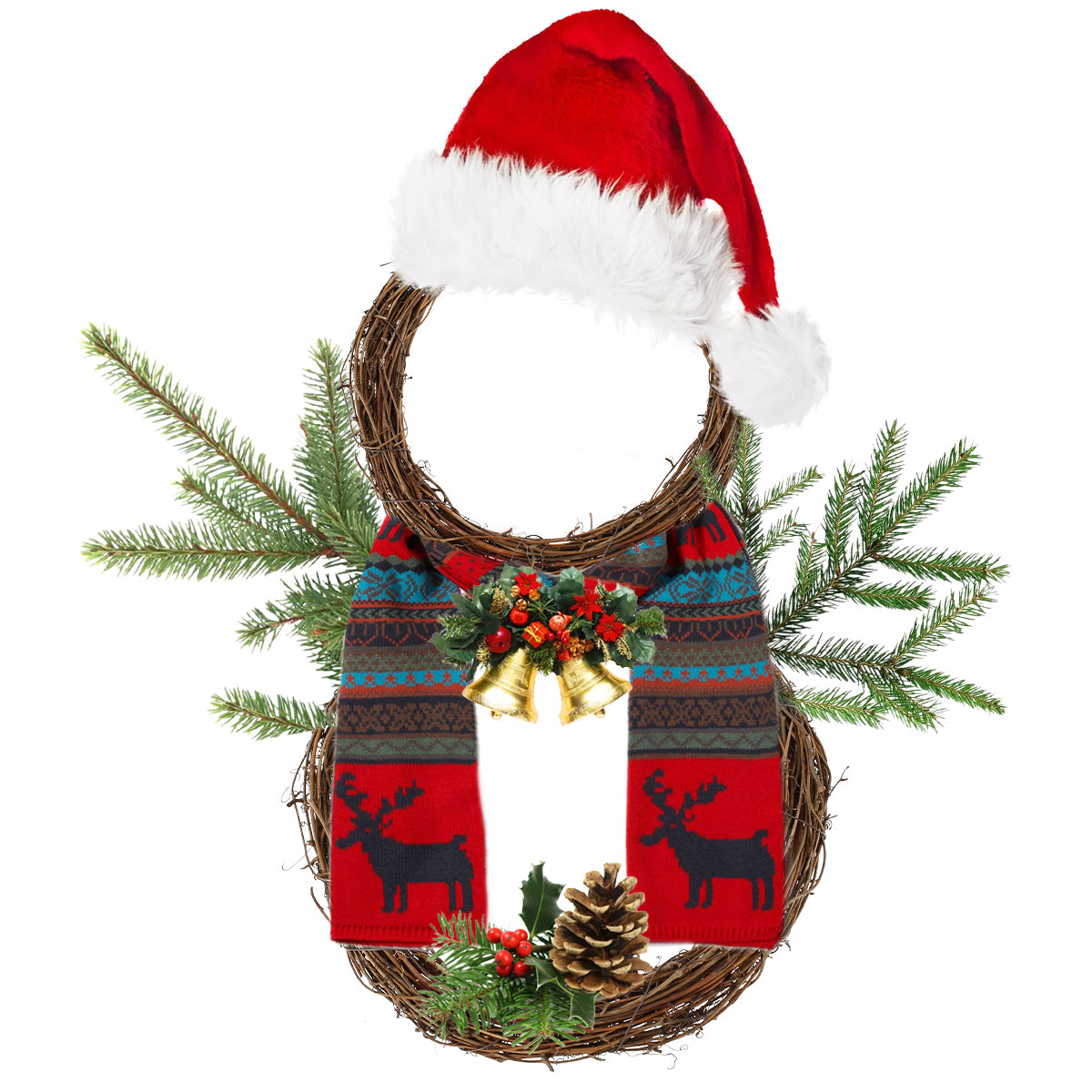 3/5Pcs Round Natural Rattan Wreath Stem Branch Ring Garland Wedding Birthday Party Decor Supplies Christmas Gift 15//20/25/35cm