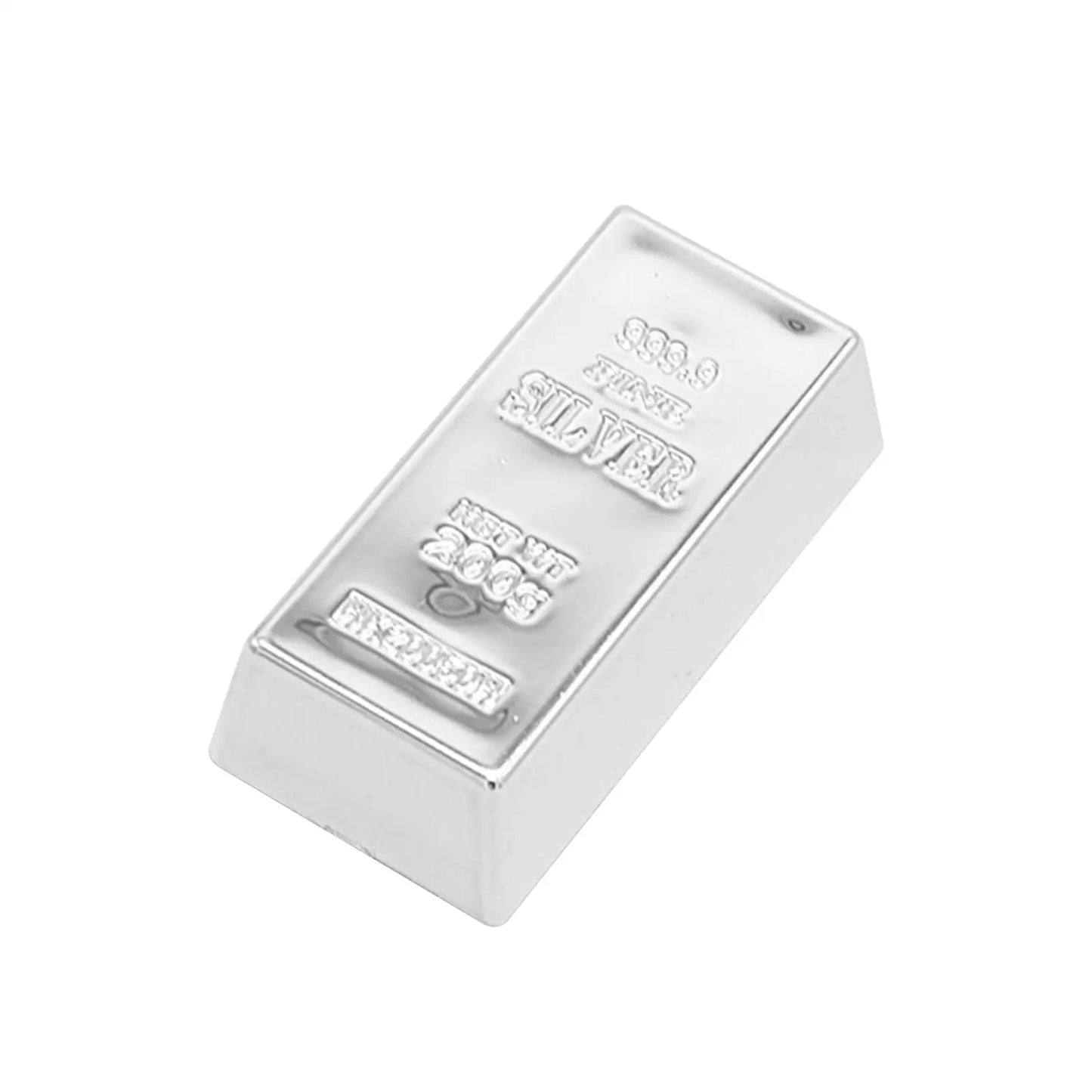 Fake Silver Bullion Realistic Silver Bar Simulated Silver Brick for Funny Gifts Halloween Party Favor Home Decor Holiday