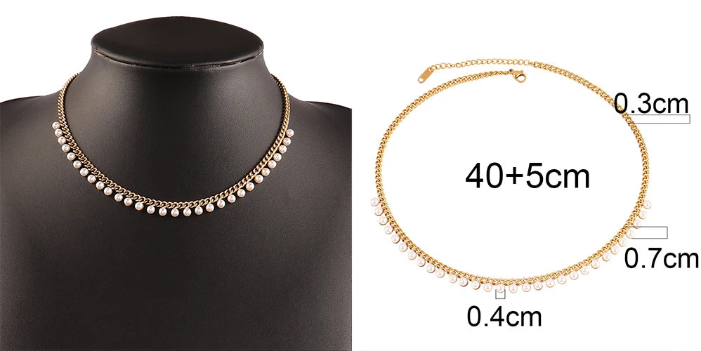 Trendy Stainless Steel Necklace For Women Gold Silver Color Round Geometric Pendant Necklace Choker Snake Chain Necklace Jewelry