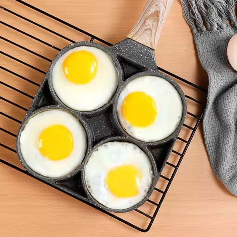 2/4-Hole Egg Frying Pan Non-stick Omelet Pan Egg Pancake Steak Pan Cooking Egg Ham Pans Breakfast Maker Egg Cooker Pan