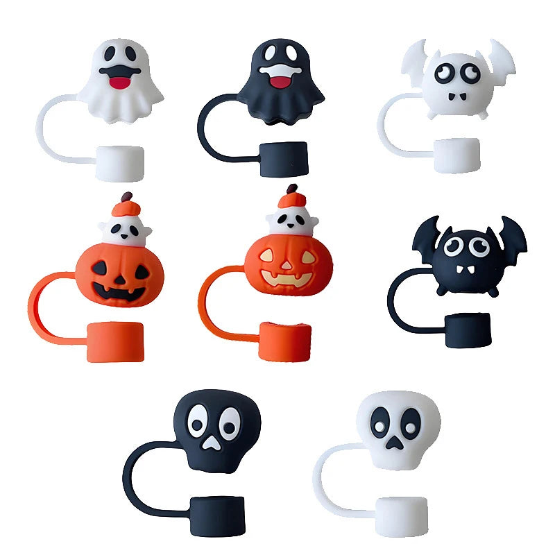 10mm Halloween Straw Dust Cover For Stanley Pumpkin Spider Series Halloween Straw Hat Creative Festival Cup Decor Accessories