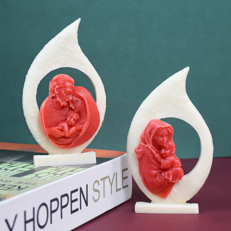 2D/3D Jesus Cross Statue Silicone Mold Jesus Kobe Candle Silicone Mold Candle Mould Greek Mythology resin mold  gypsum mould