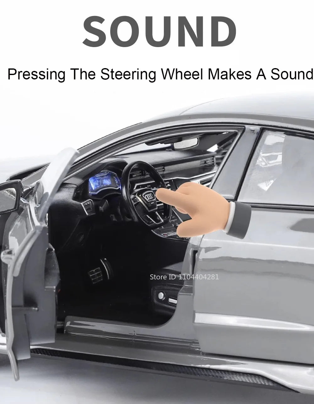 1:18 RS7 Range Rover Alloy Car Model Diecast Toy Sound Light 6 Doors Opened Shock Absorption Miniature Vehice Kid Christmas Gift