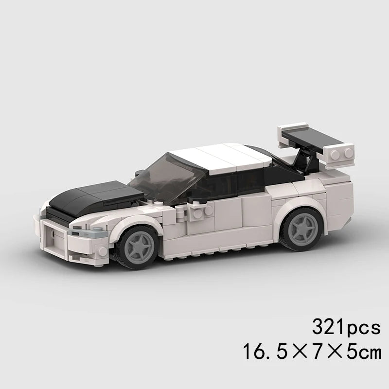 MOC Car Speed R34 488 Pickup R32 Racing Vehicle Model Building Block Super Race brick Christmas Gift City Technical rally sport