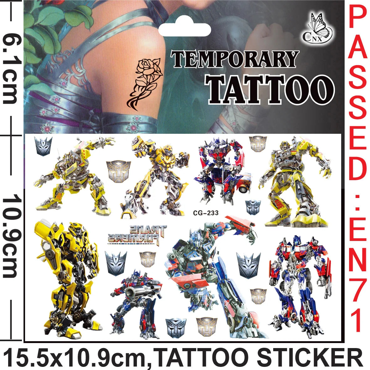 Transformers Tattoo Stickers Waterproof Cute Sticker Anime Birthday Party Supplies Decoration for Kids Reward Toy Christmas Gift