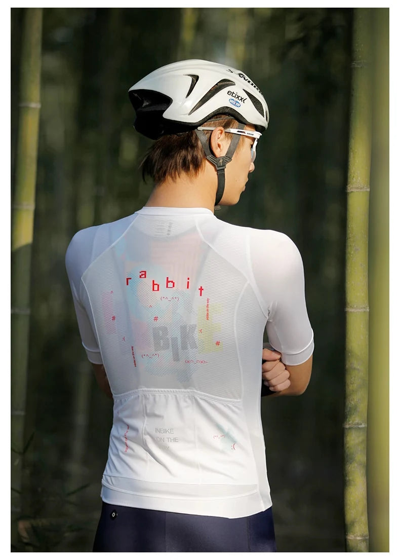 INBIKE Summer Men's Cycling Short Sleeve Bicycle Jersey Quick-Dry Road Bike Riding Shirt Man MTB Cycling Clothing with Pockets