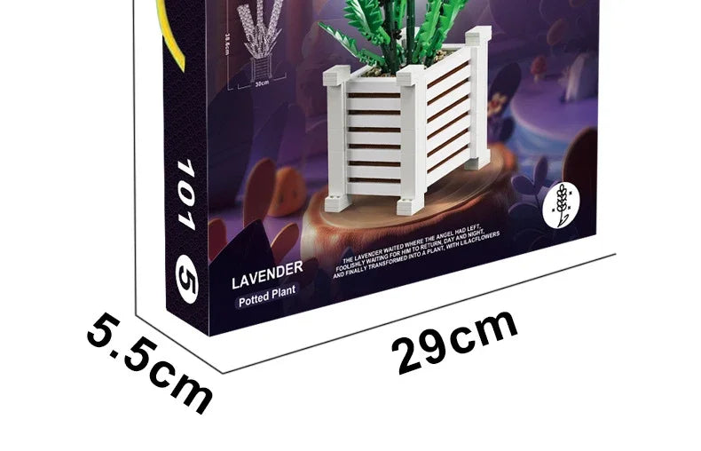 Creativity Flower 1204PCS Lavender Building Blocks Home Decoration Desktop Ornament Bricks Toys for Children's Christmas Gift