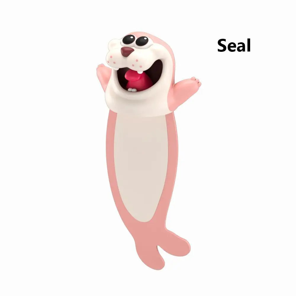 1PC 3D Cartoon Animal Bookmarks Ocean Series PVC Funny Marker Octopus Stereo Seal Creative Stationery for Children Gift Bookmark