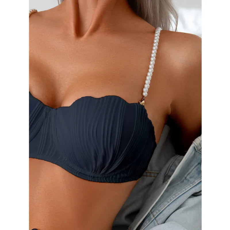 New Sexy Bikinis Black Swimsuits Women's Swimwear Push Up Female Beach Swim Wear Bathing Suits High Waist Bikini Set Pool Bather