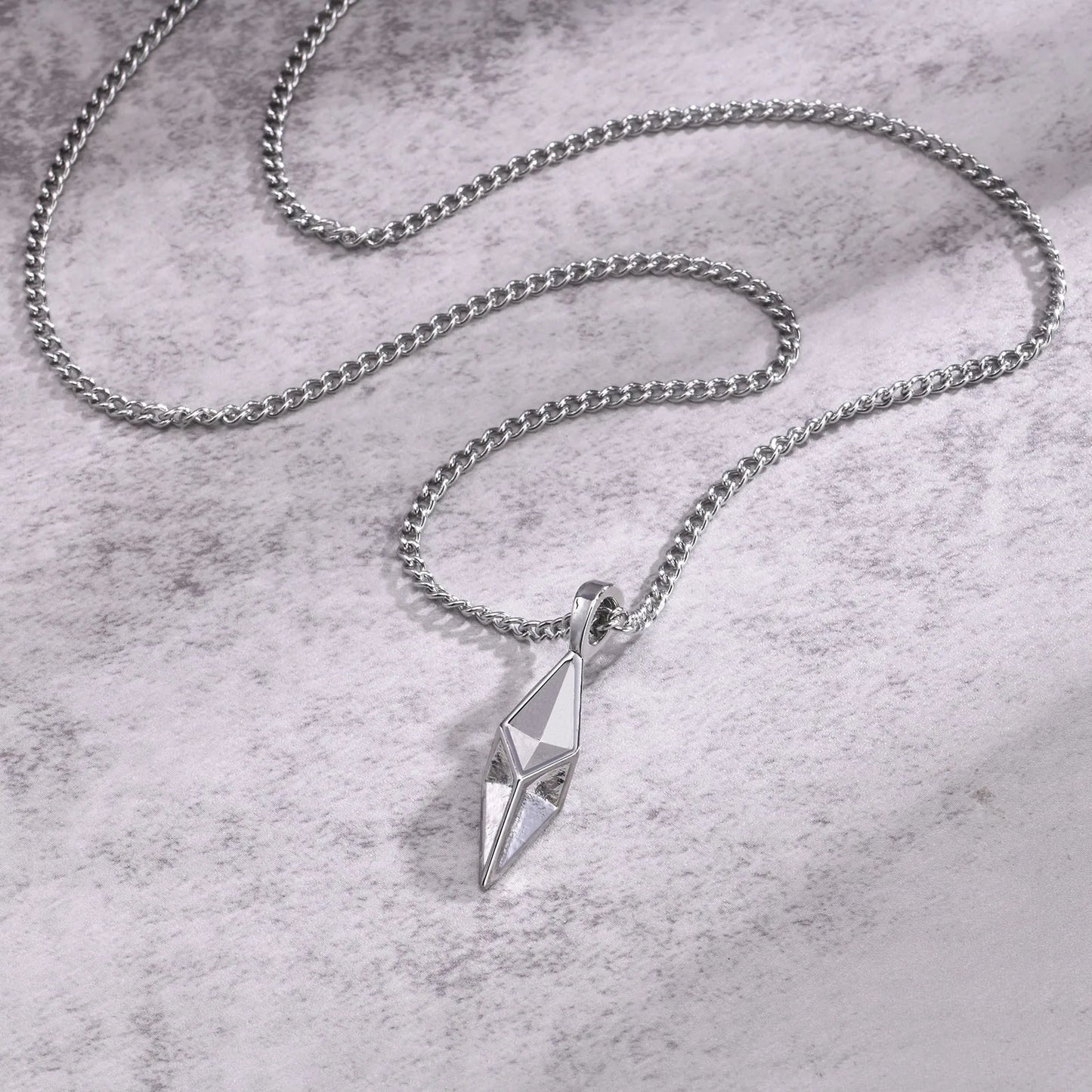 Vnox Star 4-Pointed Necklaces for Men, Stainless Steel Geometric Pendant Collar Valentine's Father's Day Birthday Gifts to Dad