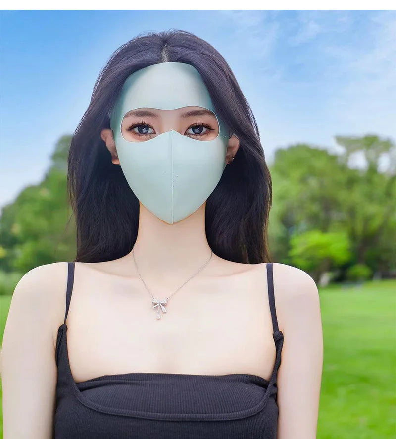 1/2Pcs Summer Full Face Mask Sun Protection Men Women Face Mask for Outdoor Travel Ice Sense Breathable Elastic Facekini