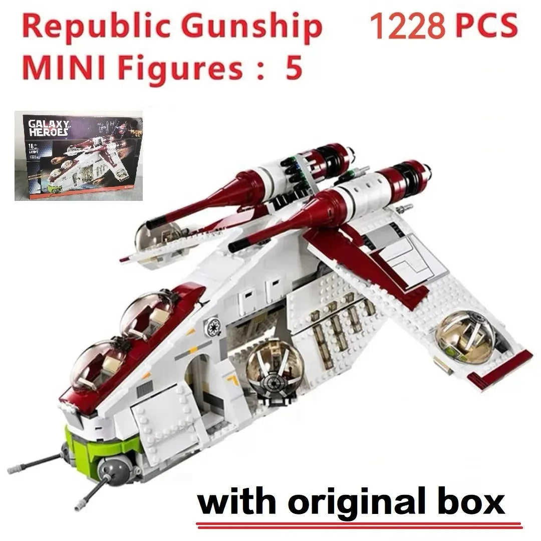 Hot Toys 1175pcs Compatible With 05041 Republic Dropship Gunship Building Blocks 75021 Bricks Toys For Children Christmas gift