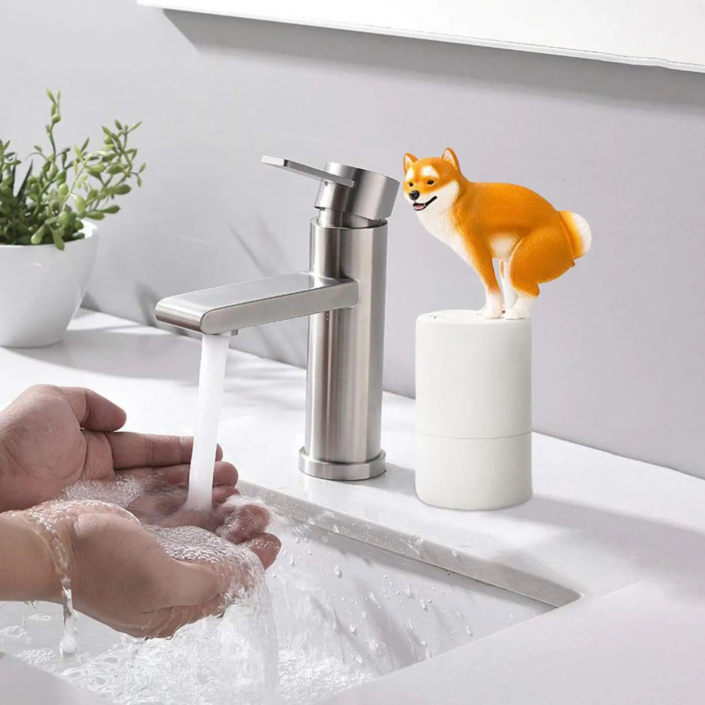 Automatic Soap Dispenser Cute Shiba Inu automatic sensing foam hand soap dispenser Bathroom Accessories perfect Christmas gift