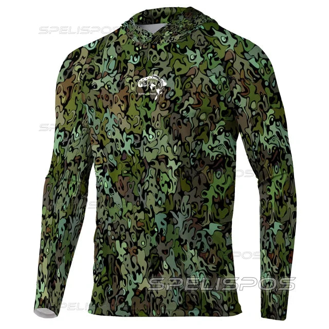 Hoodies Fishing Shirts UPF 50+ Anti-UV Yacht Sea Fish Maillot Beach Gear Lightweight Breathable Angling Tops Wear Running Hood