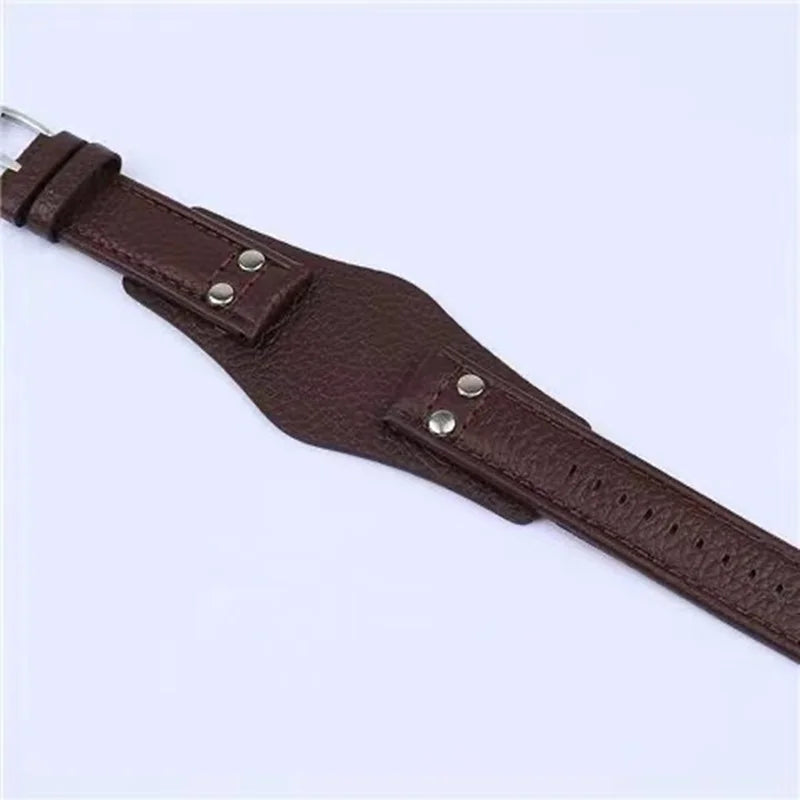 20 22mm Cow Leather Watch Strap for Fossil CH2564 CH2565 CH2891CH3051 Wristband Black Brown Tray Band with Rivet Style bracelet