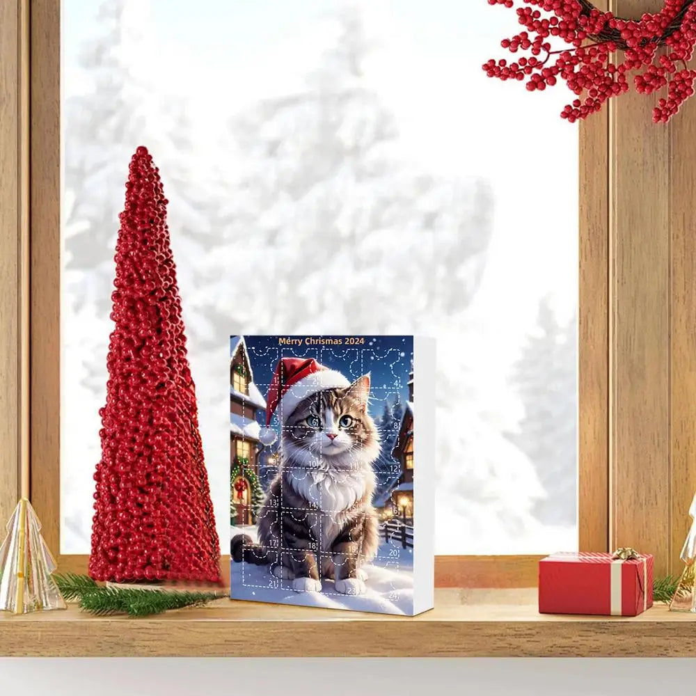 Christmas Countdown Advent Calendar Cat Ornament Calendar Cartoon Festival Supplies Funny Wall Decoration Christmas gift
