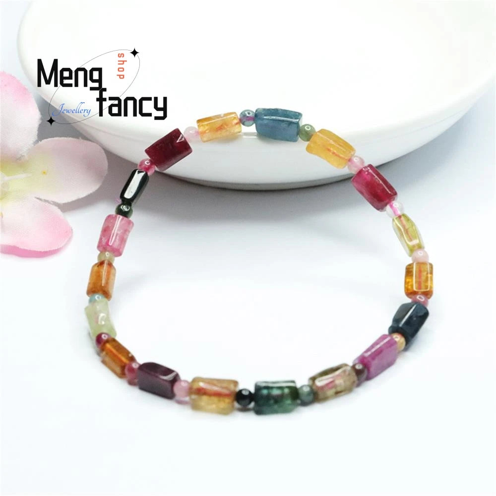 Natural Tourmaline Exquisite Elegant Simple High-grade Bracelet Candy Colour Random Sexy Young Girls Popular Fashion Jewellery
