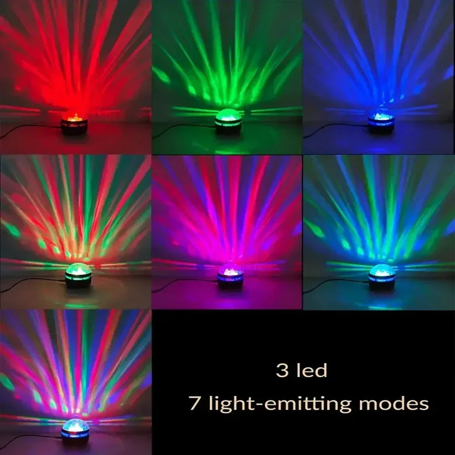 LED Stage Disco Light Rotating DJ Ball Strobe Remote Sound Control Magic Dance Car RGB Christmas Gift Party Club Laser Show Lamp