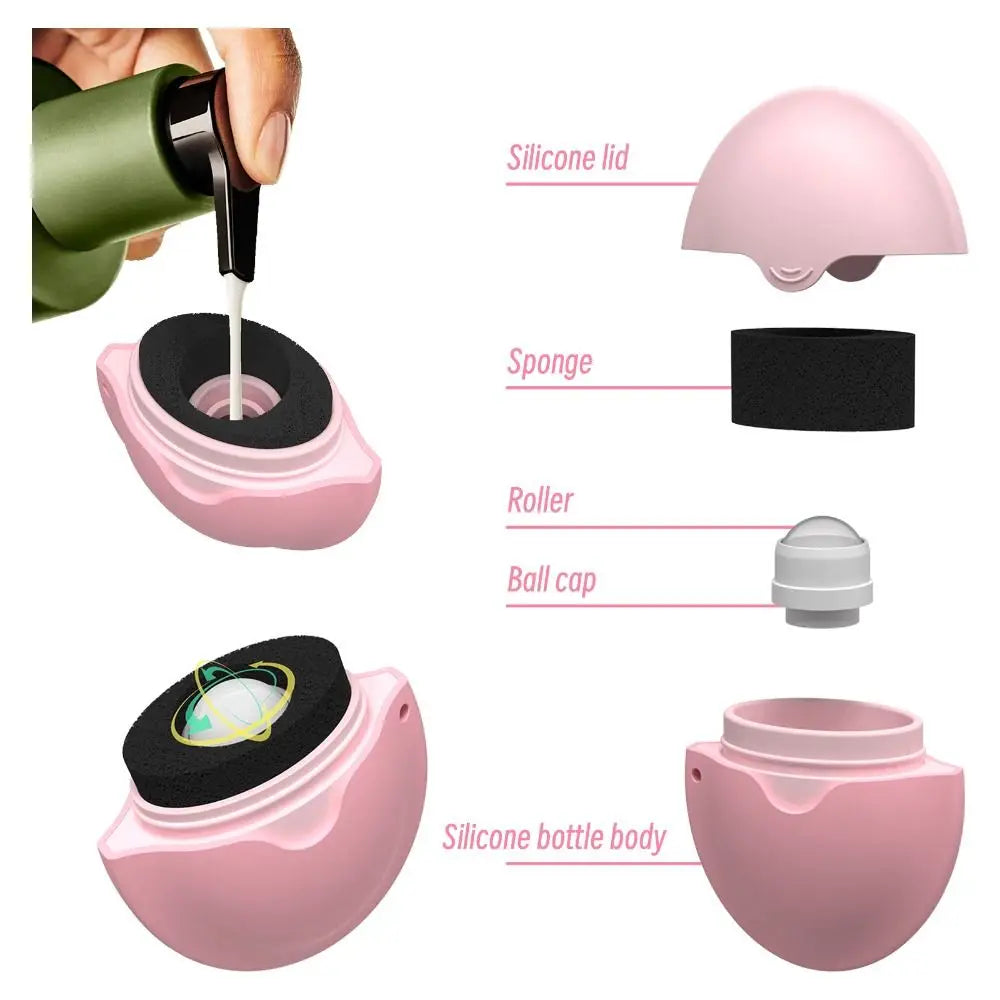Silicone Suncream Roller Applicator Refillable Oval Isolation Lotion Cream Bottles Stitching Color Cosmetics Tool Travel