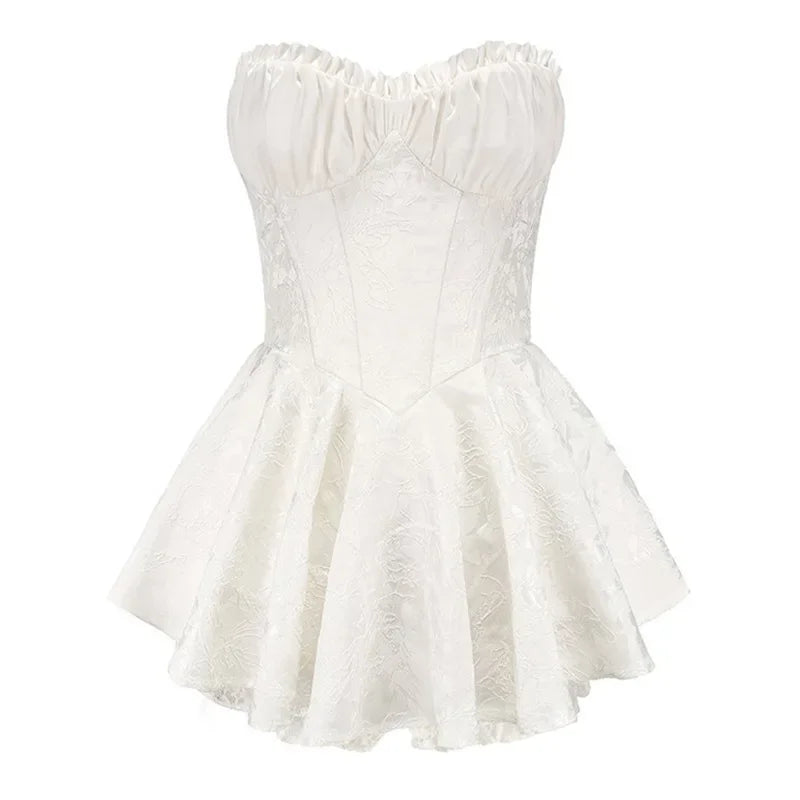 Fashion Fairy Sexy Slimming Above Knee Tube Short Dress Women's 2024 Summer Elegant Trendy Simple Princess Birthday Vestidos