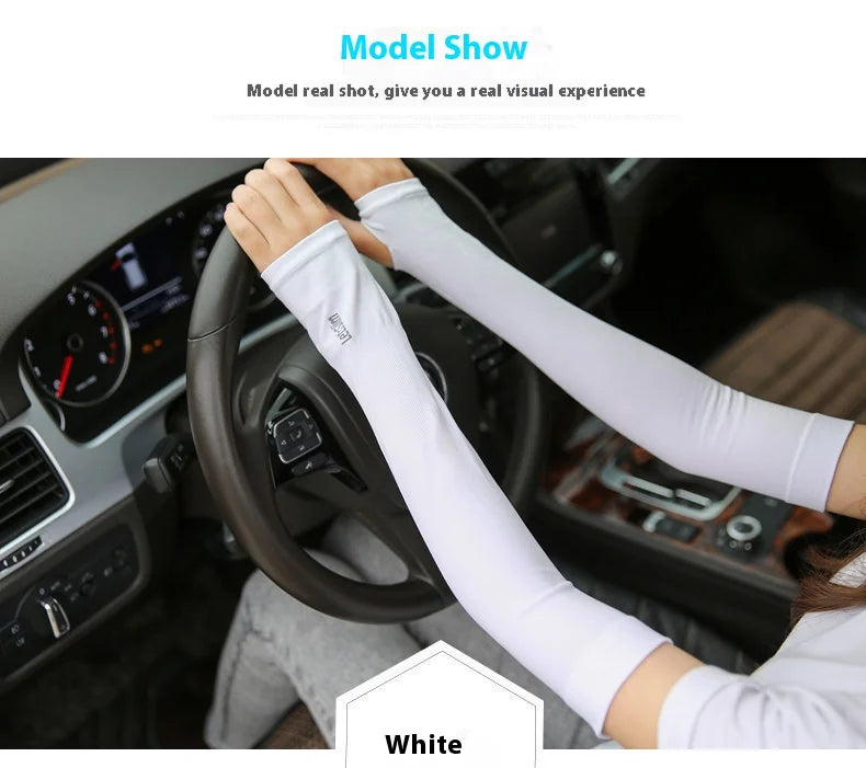 Ice Sleeves for Men and Women Summer Arm Protection Ice Silk Sun Protection Sleeve Cover Outdoor Ice Sleeves UV Protection Thin