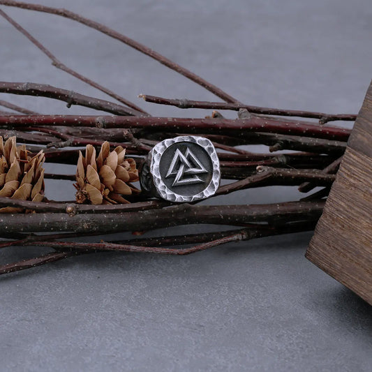 Viking Warriors Rune Retro Ring Men's Fashion Simple Creative Locomotive 316L Stainless Steel Ring Jewelry Gift