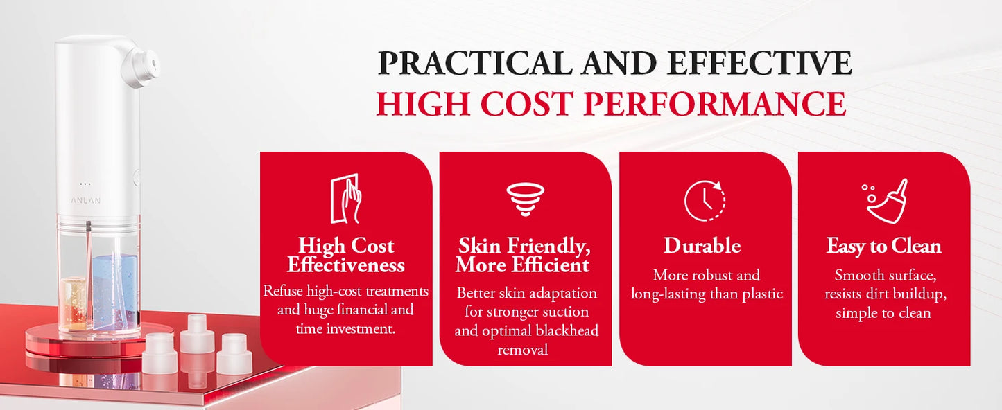 ANLAN Electric Water Vacuum Blackhead Remover Pore Cleaner Facial Hydro Cleanse Skincare Device for Whitehead And Acne Suction