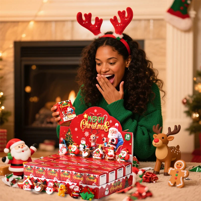 2025New Halloween Christmas Gift Blind Box 24 Small Box Santa Claus Series Exquisite Pendant Doll Male and Female Small Gifts