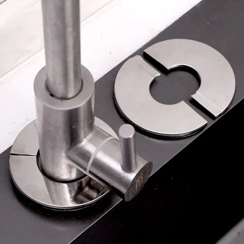 Faucet Stainless Steel Decorative Cover Faucet Water Pipe Round Detachable Decorative Cover Home Bathroom Hardware Accessories