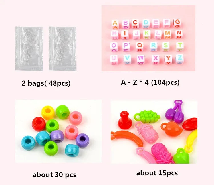 Creative Colorful Loom Bands Set Rainbow Bracelet Making Kit DIY Rubber Band Woven Bracelets Craft Toys For Girls Birthday Gifts