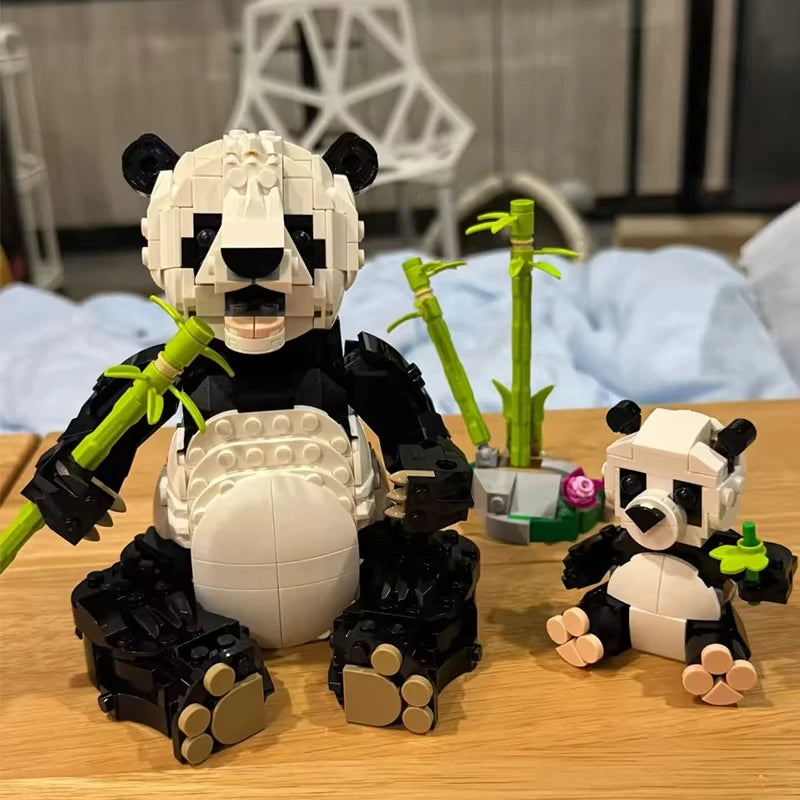 626PCS Creative Variety Series 3IN1 Panda Family Christmas Gift Brick Children Educational Toy