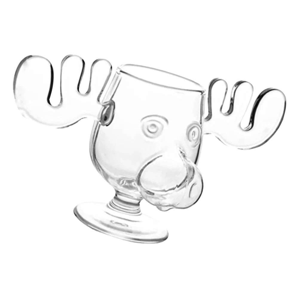 240ml 8oz Elk Wine Glass Cocktail Juice Cup Reindeer Mug Wine Beer Water Milk Whiskey Glasses Drinkware Shot Cups Christmas Gift