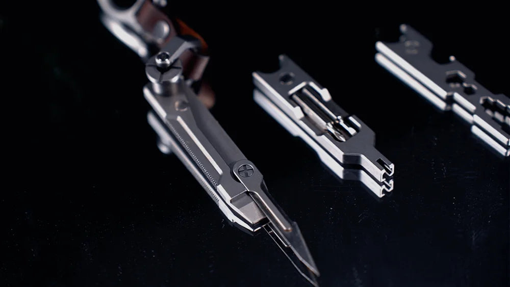 EDC TItanium Alloy with Titanium Key Ring Pry Bar Screwdriver Bottle Opener Handle Multi-tool profession Portable Outdoor Tools