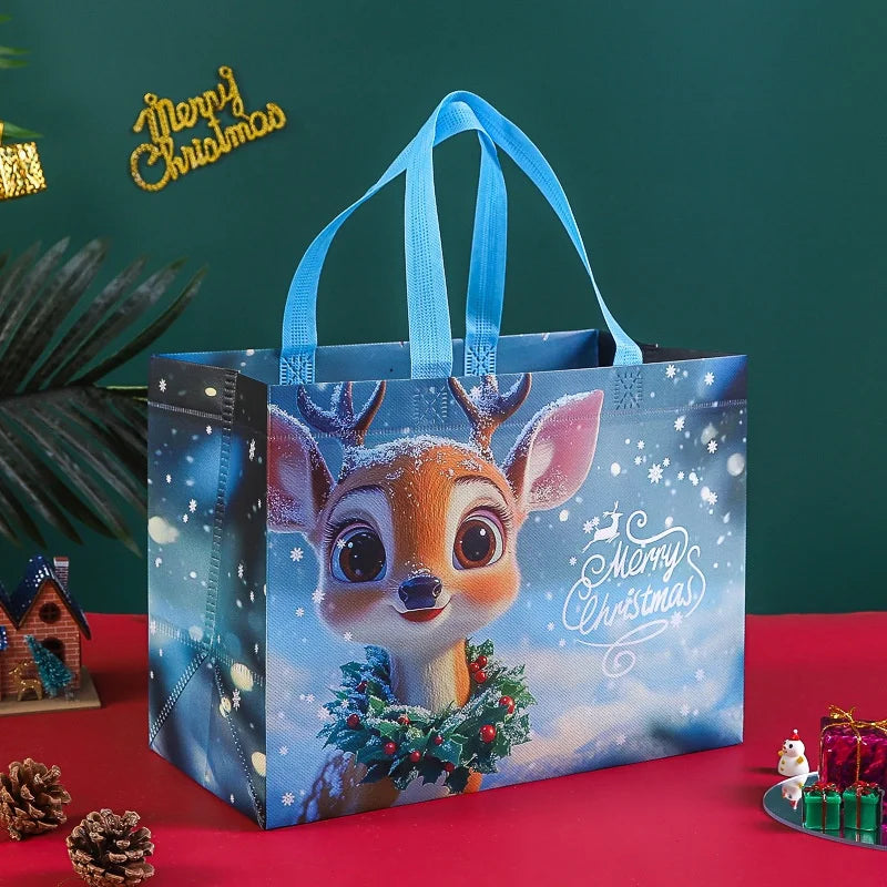 Large Christmas Gift Bags - Reusable Non-Woven Christmas Gift Bags with Handles for Holiday Xmas Party Gifts Wrapping Shopping