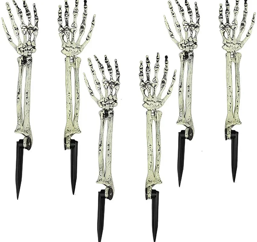 1-4PCS Halloween Simulation Skeleton Hand Prop Halloween Yard Floor Insert Ghost Hand Hand Bone Ghost Festival Dress Up Props
