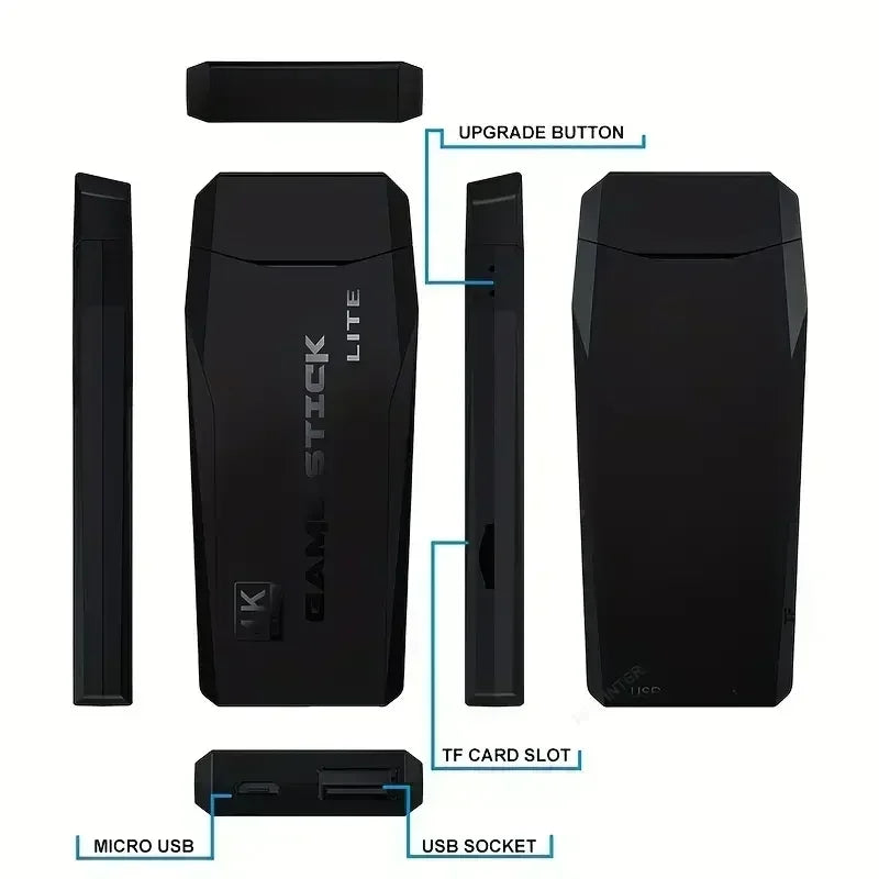 M8 Game Console 20000+ Games 64GB Built-in 2-Player 2.4G Wireless Controllers 4K HD PS1 GBA Video Games Christmas Gift