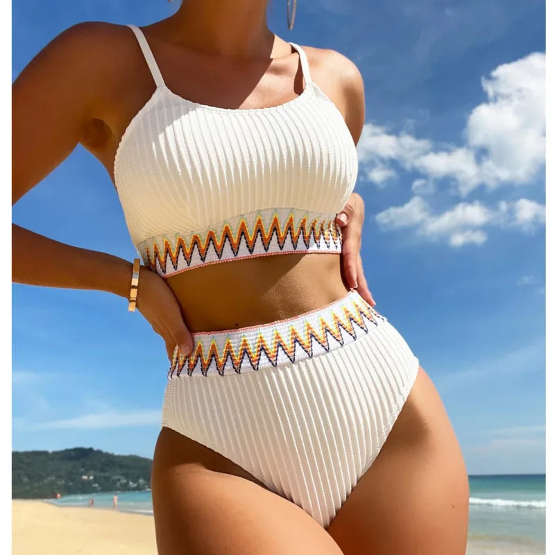 Sexy High Waist Bikinis 2025 Swimsuits Women's Swimwear Push Up Female Beach Swimming Wear Bathing Suits Bikini Set Pool Bather