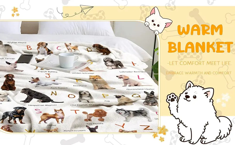 Cozy Grinch Blanket Soft Fleece Throw with Dog Design for Winter, Lightweight Decorative Sofa Cover, Ideal Christmas Gift for Ki