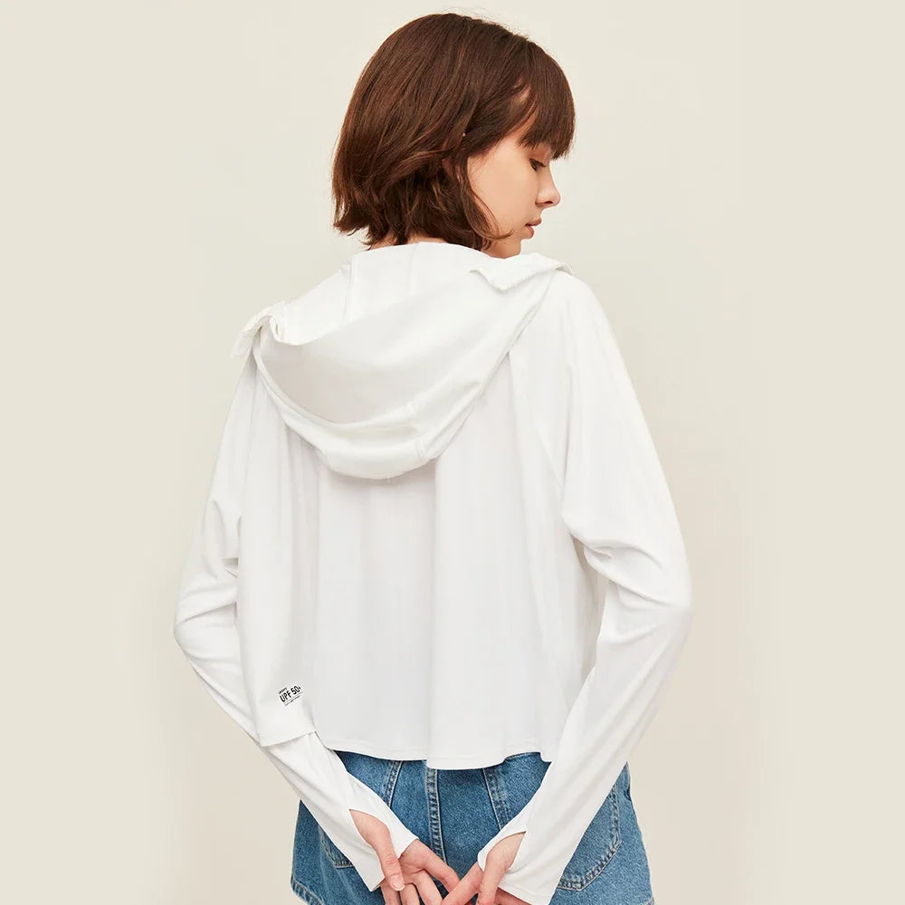 OhSunny Anti-UV UPF 50+ Sun Protection Coats Hooded Professional Sunscreen Loose Batwing Sleeve Outdoor Cycling